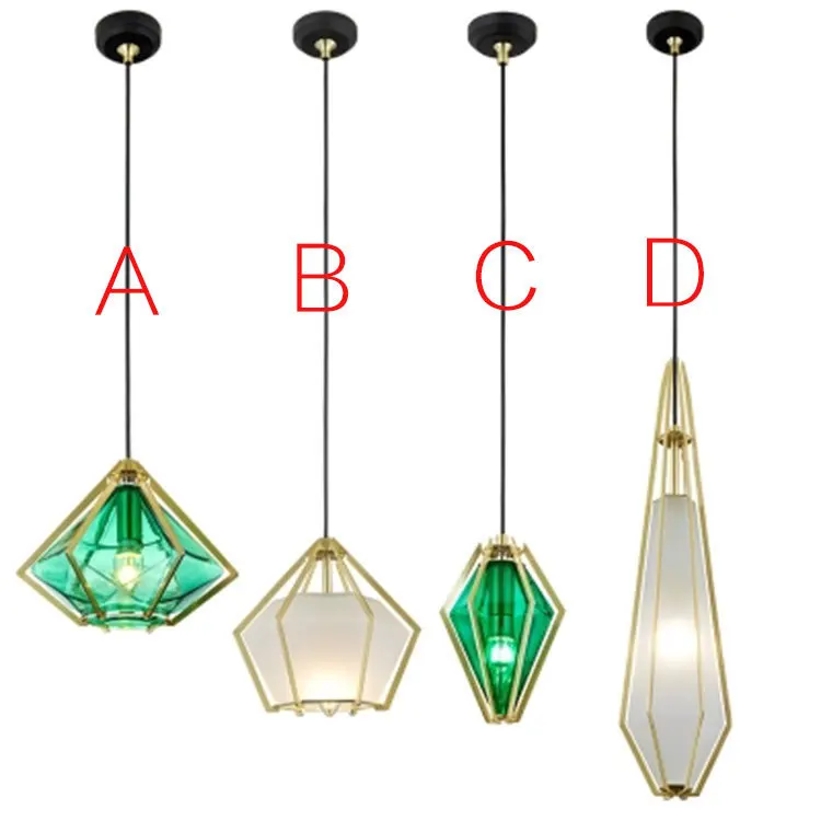 

Nordic postmodern simple diamond lamp iron glass designer sample room living room dining room commercial Chandelier