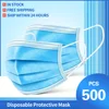 10-500PCS Mask Disposable Nonwove 3 Layer Ply Filter Mask mouth Face mask filter safe Breathable Protective masks ► Photo 1/6