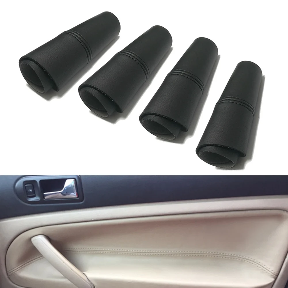 4 шт. для VW Passat B5 1998-2006 автомобильный черный из микрофибры, кожаная Дверная панель, подлокотник, накладка, защитный коврик, аксессуары для интерьера