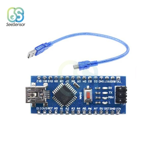 Nano Mini USB с Загрузчиком совместимый Nano 3,0 контроллер Arduino CH340 USB драйвер Nano V3.0 ATMEGA328P+ usb-кабель - Цвет: ATMEGA328P-AU Welded