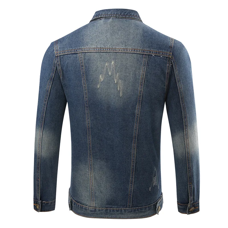 

Large Size 2019 Plus-sized Europe And America Clothes Men Cowboy Jacket Hollow out 1608-1-j