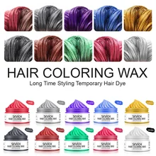 Cor do cabelo cera longo tempo estilo temporária tintura de cabelo lama creme para coloração de cabelo moldagem unisex 10 cores