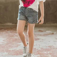 Коллекция года, летняя одежда в Корейском стиле для девочек джинсовые шорты с кисточками и потертостями модные Универсальные шорты их чистого хлопка для родителей