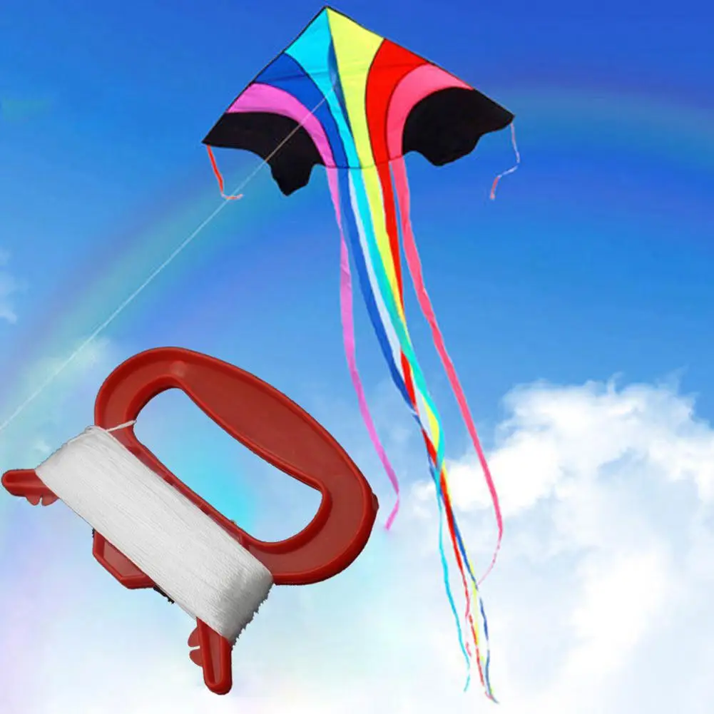 

100m Outdoor Sports Flying Kite Line String with D Shape Winder Board Tool Kit For Children Kids Stunt Kite