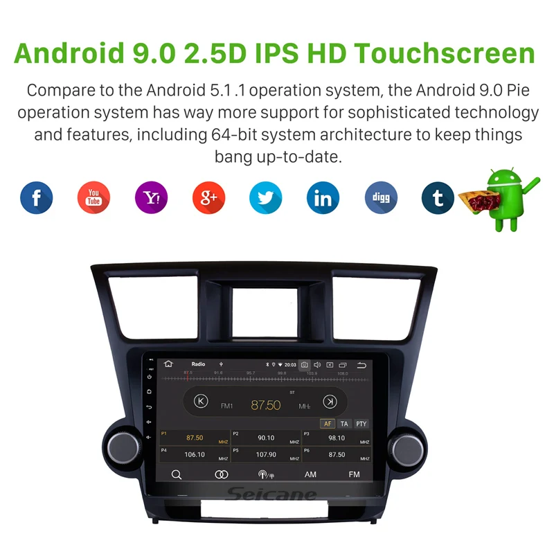 Flash Deal Seicane 10.1 inch Android 9.0 for Toyota Highlander 2009-2014 Car GPS Navigation Radio Multimedia Steering Wheel Control 1 Flash Deal Seicane 10.1 inch Android 9.0 for Toyota Highlander 2009-2014 Car GPS Navigation Radio Multimedia Steering Wheel Control 1