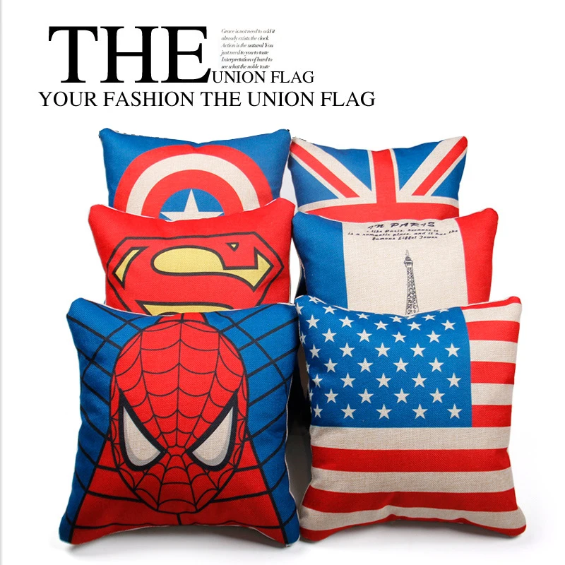 Marvel Автомобильная подушка льняная Британский Стиль поясная подушка Бытовая офисная подушка автомобильные аксессуары для интерьера