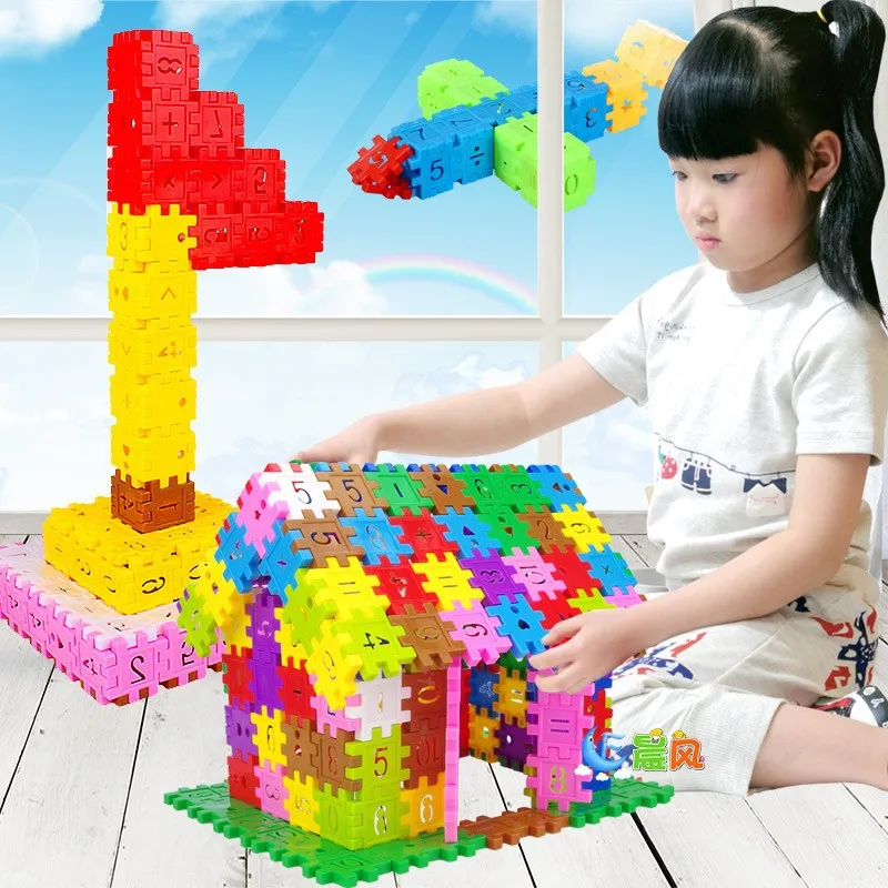 

Children Gift Box with Numbers Fight Inserted Square Building Plastic Baby Early Childhood Educational Toy