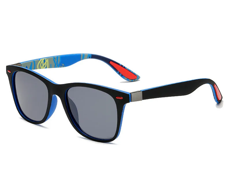 UVLAIK, поляризационные солнцезащитные очки для мужчин и женщин, фирменный дизайн, квадратные ретро солнцезащитные очки для вождения, UV400, очки для автомобиля - Цвет линз: Серо-голубой