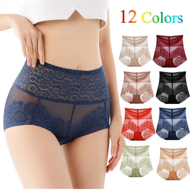 Women Underwear Panties Sexy Lace Lingerie High Fit Female Boyshort High  Waist Briefs Mesh Underpant Plus Size - Panties - AliExpress