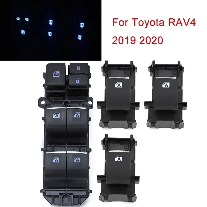 Car Styling Lighted LED Power Single Window Switch For Toyota RAV4 RAV 4 2019 2020 Left Driving