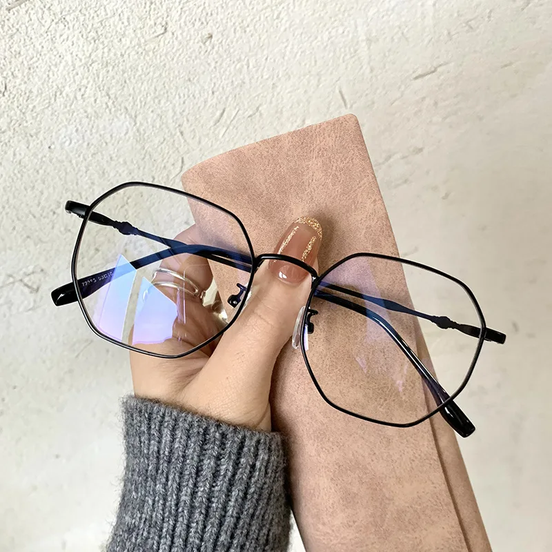 NO Diopter Round Transparent Glasses Black Eyeglasses Frames Fashion Computer Goggles Anti Blue Light Women's Plain | Аксессуары для