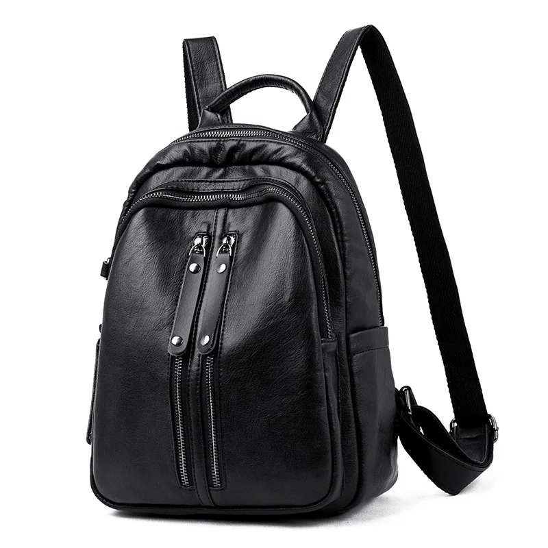 

Backpack Women's 2019 New Style Versatile Fashion Shoulder Soft Leather Large-capacity Backpack Anti-Theft Travel Bag Manufactur