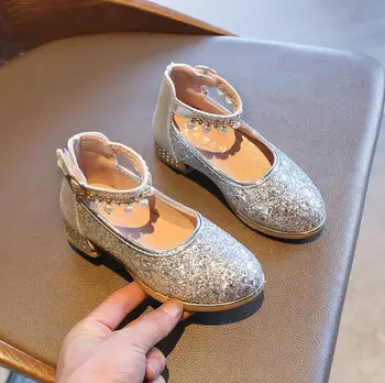 

New Princess Children Princess Sandals Kids Girls Wedding Shoes Dress Pearl Shoes Girls Party Shoes