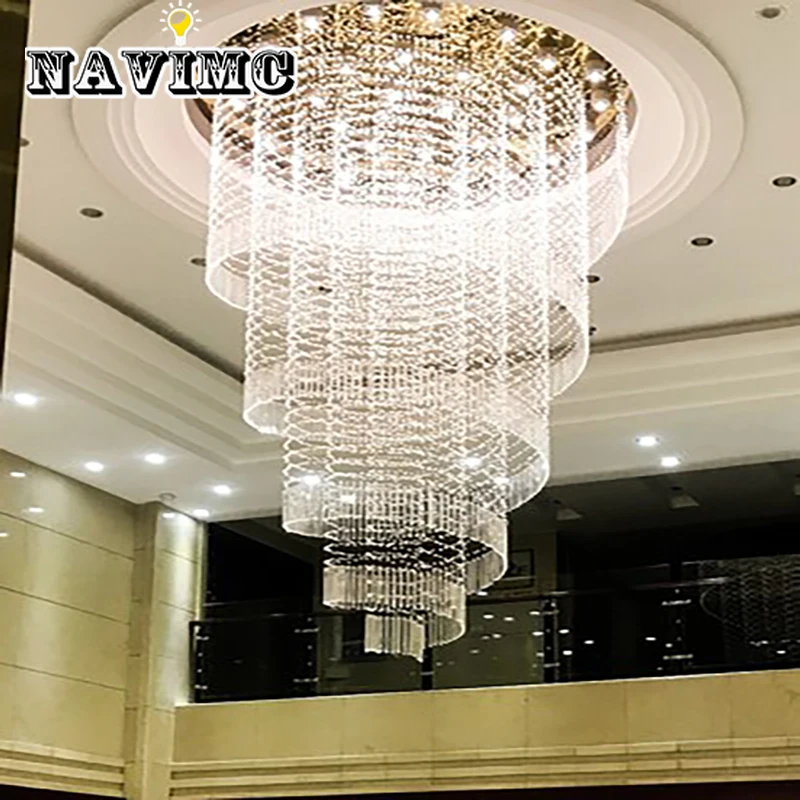 Modern Spiral Curtain Type Led Crystal Chandelier Used In Hotel Curtain Type Led Crystal Chandelier