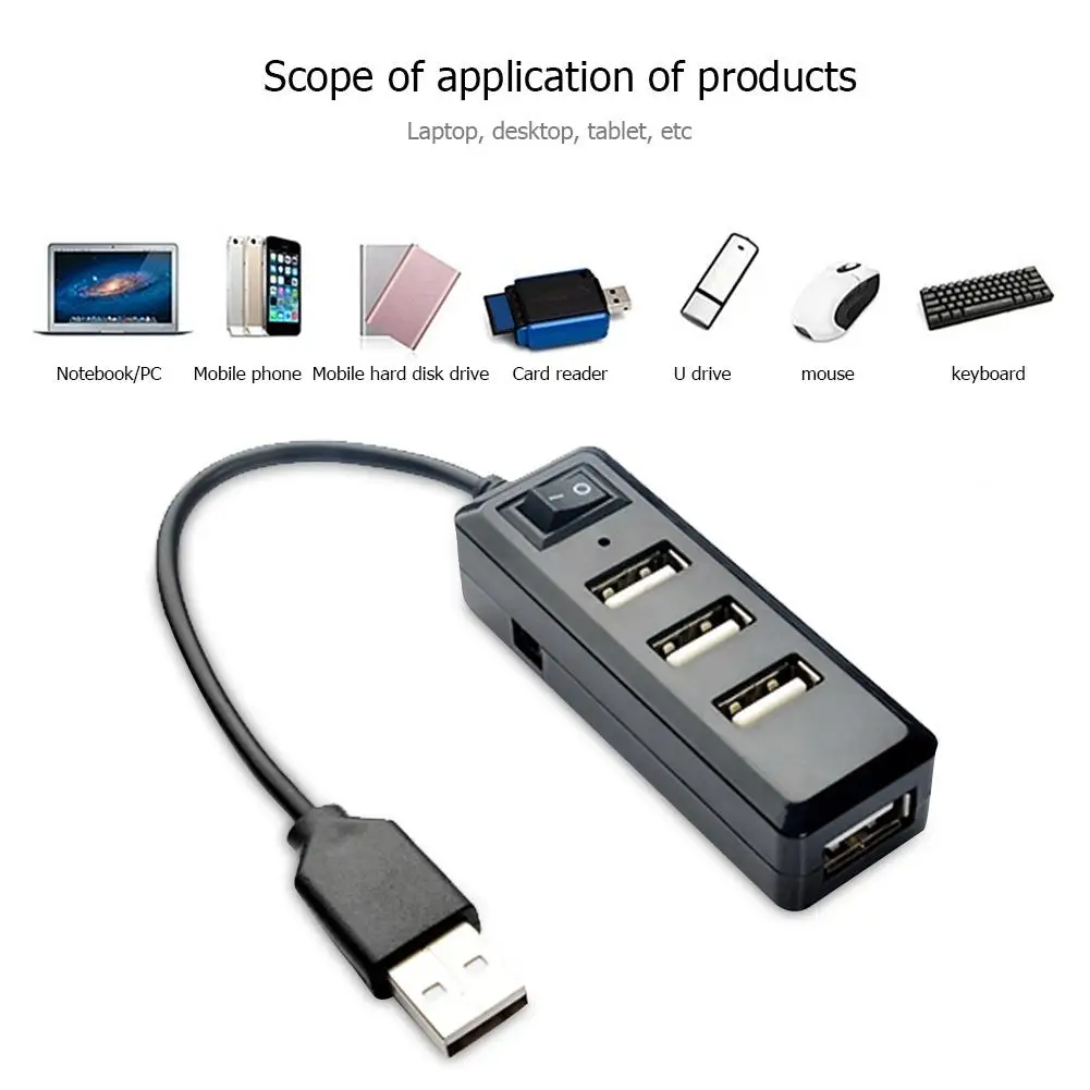 4 порта USB 2 0 концентратор компьютера Мульти удлинитель адаптер для ноутбука
