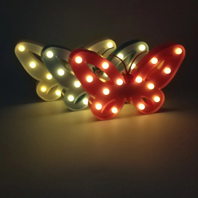 

Wholesale Creative Butterfly Modeling Lamp INS Hot Selling Small Night Lamp Room Decoration Wall-Mounted LED Decorative Lamp But