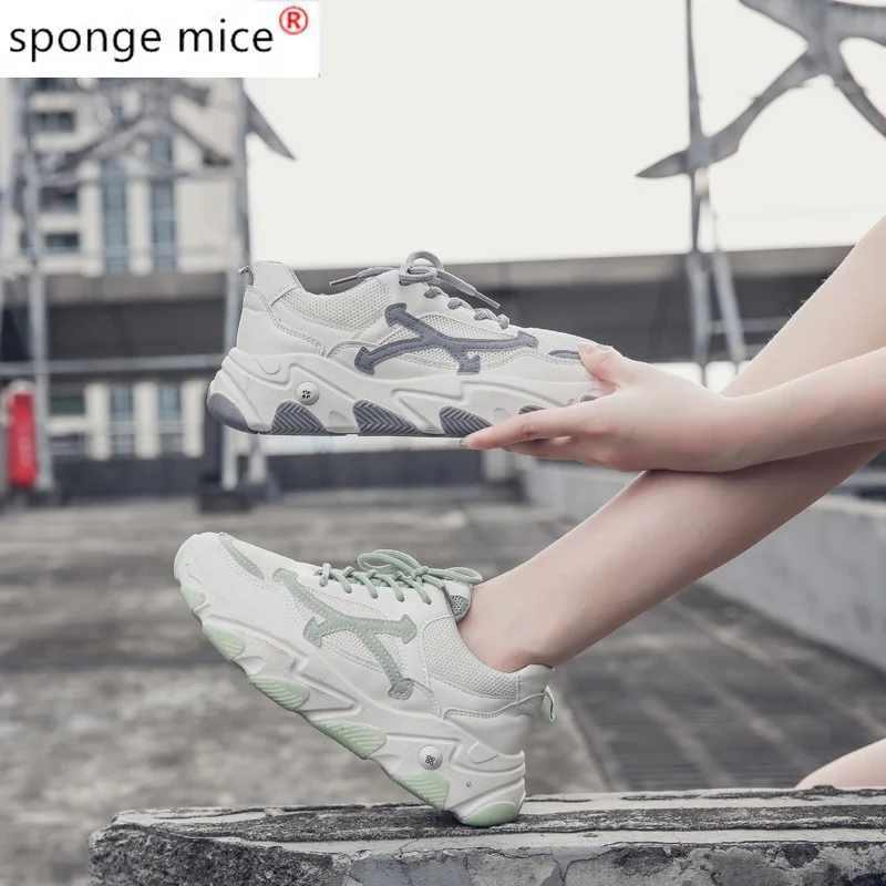 

New Women casual Shoes Thick Bottom Sneakers Hollow Female Platform Sneakers Ladies Leisure Trainers Breathable zapatillas mujer