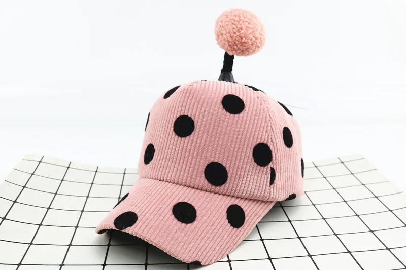 New Baby boy girl Hat Baby autumn and winter hat cute children antenna hair ball corduroy cap kids baseball caps snapback