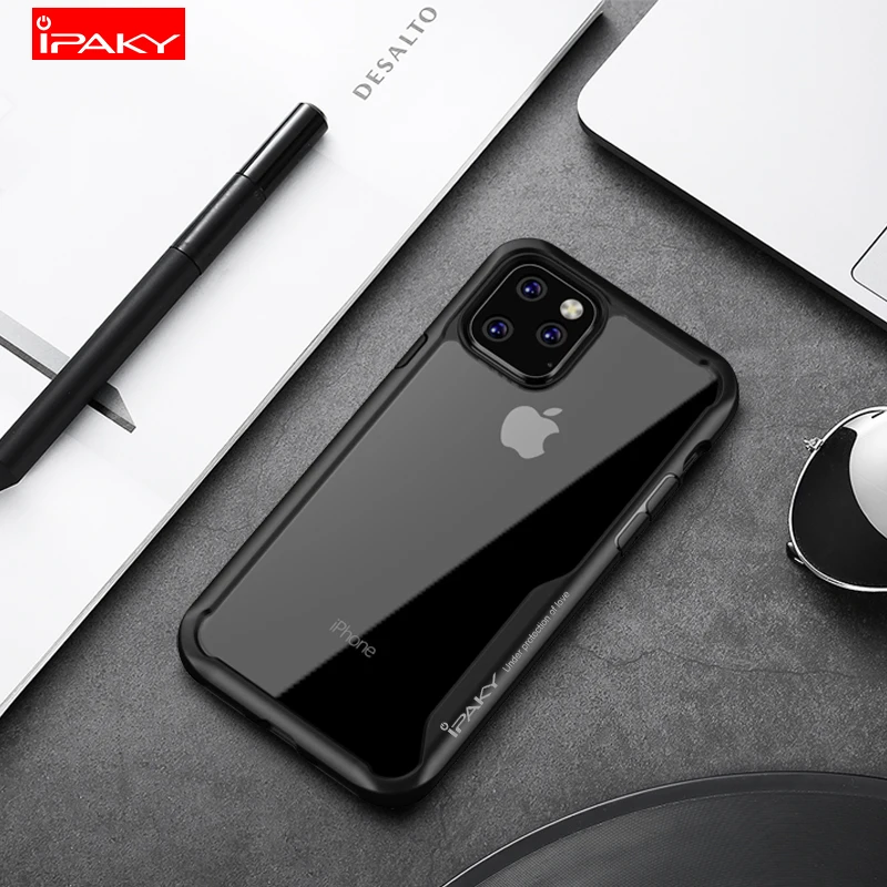 Чехол для iphone 11 IPAKY противоударный чехол Роскошный прозрачный силикон ТПЭ+ Чехлы для телефона для apple iphone 11 pro максимальный чехол