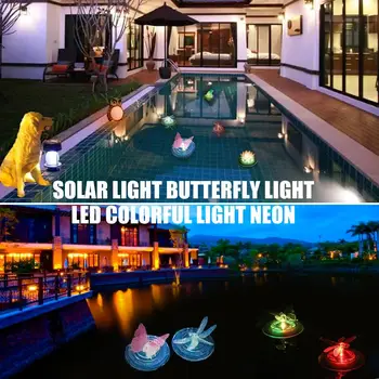 

Motion Sensor Pond Lamp Path Lamp Butterfly Heads Colorful Bright Outdoor Lights Solar Pond Light Decoration Festival Dragonfly