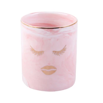 

Dropshipping 1pc Ceramic Pen Holder Marble Texture Pencil Cup Pot Desk Organizer Makeup Brush Holder P666