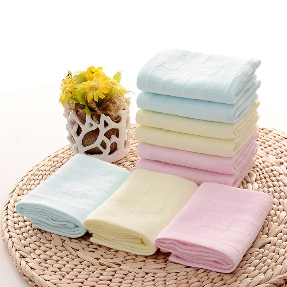Мягкое хлопковое банное полотенце для новорожденного, для кормления, салфетка с квадратным лицом, маленькое полотенце, одноцветные ручные детские полотенца 26 см x 26 см
