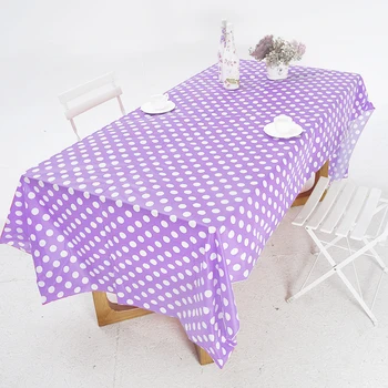 

D&Z Purple Ground White Spot PE Disposable Table Cover for Wedding Birthdat Party Tablecloth