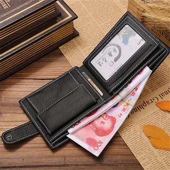

Men's PU Leather Bifold Wallet ID Card Holder Multi Pockets Purse Passcase Vintage Style Wallet Cowboy Portfel Damski