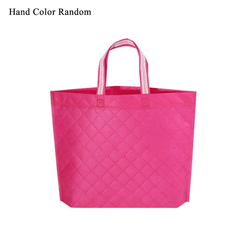 Модная Нетканая сумка выставочная ручная сумка супермаркет эко-сумка - Цвет: rose red