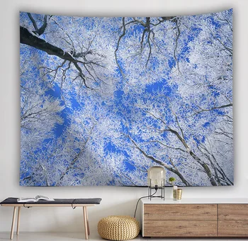 

Yaapeet 1pc Starry Sky Wall Hanging Polyester Forest Pattern Wall Tapestry Elegant Tree Printed Hanging Tapestry for Bedroom