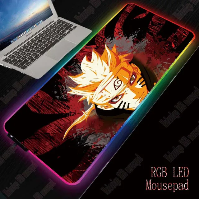 $US $11.69  XGZ Naruto Anime Gaming Large Mousepad RGB Computer Mouse Pad Gamer Mause Pad Desk Backlit Mat Keyb