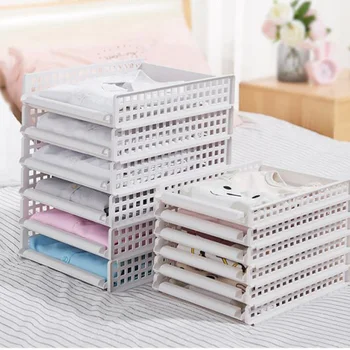 

Plastic Multi-Layer Wardrobe Clothes Storage Box Drawer Home Storage Basket Separated Wardrobe Storage Box Rack Folding Drawer