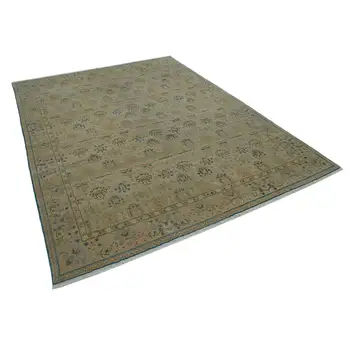 

233x303 Cm Green Handmade Oushak Rug-8x10 Ft