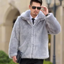 Теплые зимние мужские меховые пальто высокого качества мужские теплые большие размеры 4XL черные повседневные короткие куртки из искусственного лисьего меха мужские пальто Casaco