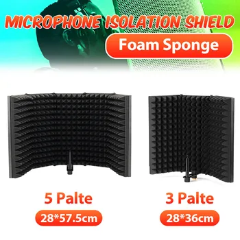 

Microphone Foam Sponge Acoustic Isolation Shield Ajustable Windproof Panel for Recording Live Broadcast Microphone Accessories