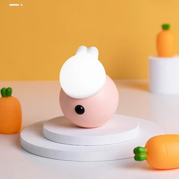 

Cute Rabbit Body Motion Sensor Light Kids Bedroom Corridor LED Night Light Heating and Cooling Switch Press Sensor