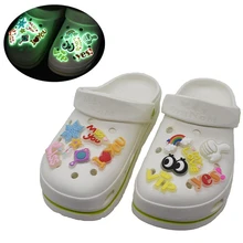 

1 Pcs Luminous Croc Charms Accessories Fashion Soft PVC Shoe Buckle Fluorescent Shoes Accessories Kids Cartoon Charms Design