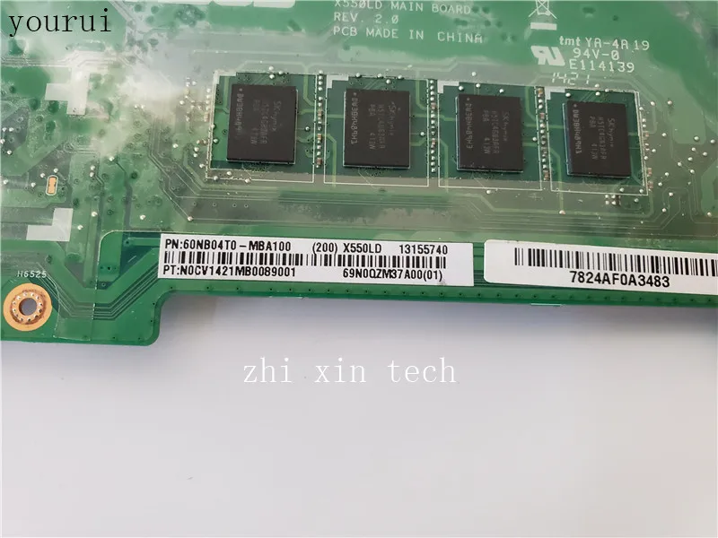  yourui For ASUS X550LD Laptop motherboard REV 2.0 with i5-4210u GT820M 4GB RAM Test ok 100% origina