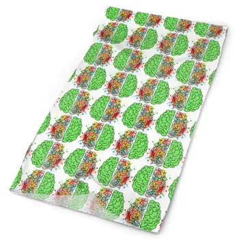 

SHINYWEET Breathable Watercolor Green Brains Headwear Neck Gaiter Headband Face Mask Magic Scarf Tube Mask Bandana Balaclava