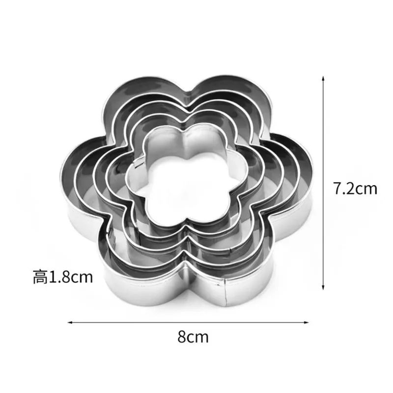 Description Picture 3 of item5pcs/Set Flower Cookie Cutter Molds Stamp Sugarcraf Decoration Cake Tools Biscuit Mold Christmas Fondant Decorating Tools