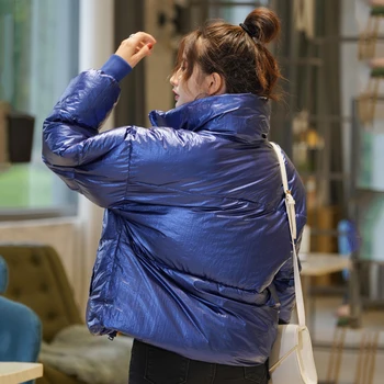 

new design Korean Style 2020 Winter Jacket Women Stand Collar Solid Female Down Coat Loose Oversized Womens Short Parka coat S53
