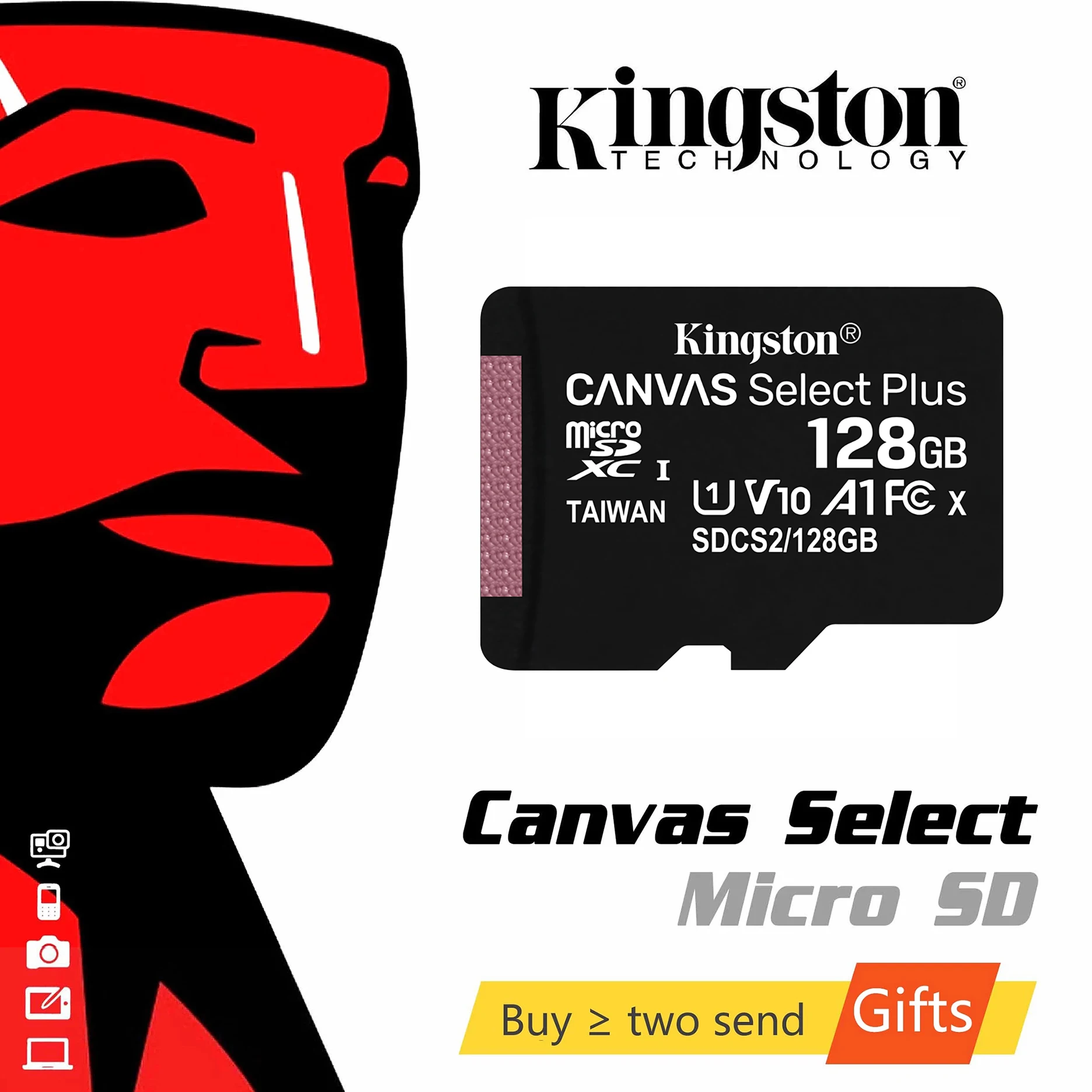 KINGSTON - Carte mémoire microSD Canvas Select Plus 32 Go + adaptateur SD