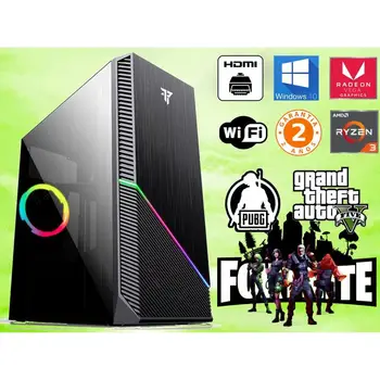 

-PC Gaming-Ryzen 3 2200G-8 hard gb/16 hard gb RAM-500 hard gb/1 TB HDD-120/ 240 hard gb SSD-GPU: RADEON RX VEGA 8-WINDOWS 10-2 YEARS WARRANTY-