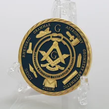 

Gold-plated Medallion Two-color Dot Paint Color Commemorative Coin American Freemasonry Coin Crafts Collectibles