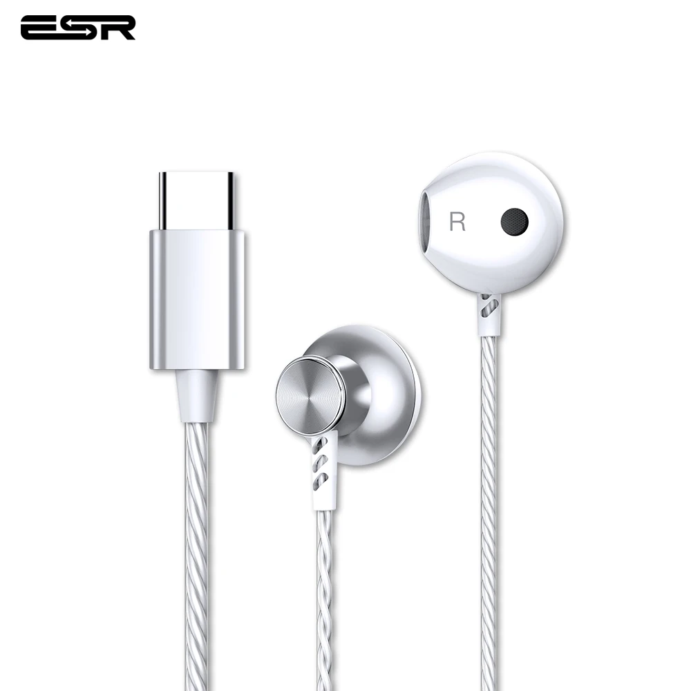 

ESR Sport Earphone Type-C Interface Wired Super Bass 6D Noise Reduction Crack Headset Earbud with Microphone for Xiaomi Huawei