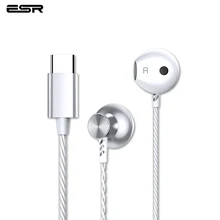 ESR spor kulaklık tip c arayüzü kablolu süper bas 6D gürültü azaltma çatlak kulaklık kulaklık Xiaomi için mikrofon ile huawei