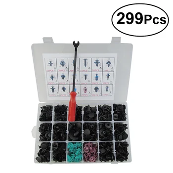 

299 Pcs Push Pins Rivet Clips Bumper Fastener Engine Cover And Splash Shield Retainers Replacement Clips For Sedan Car