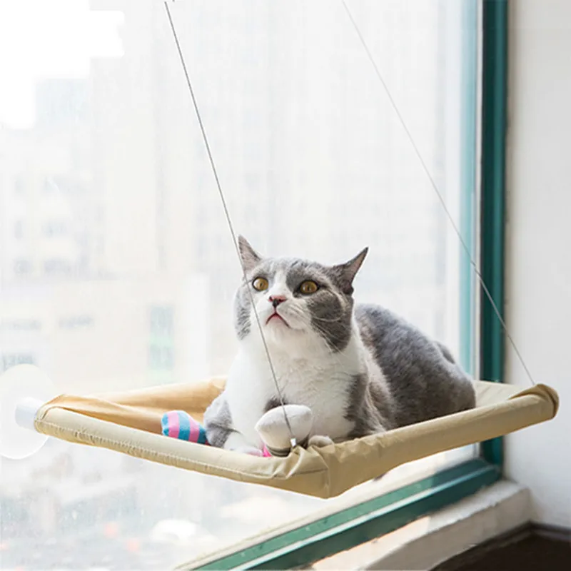 

Pet Cat Hammock Comfortable Sunny Glass Window Cats Shelf Seat Mat kitten Rest Sleeping Hanging Beds Bearing 20kg