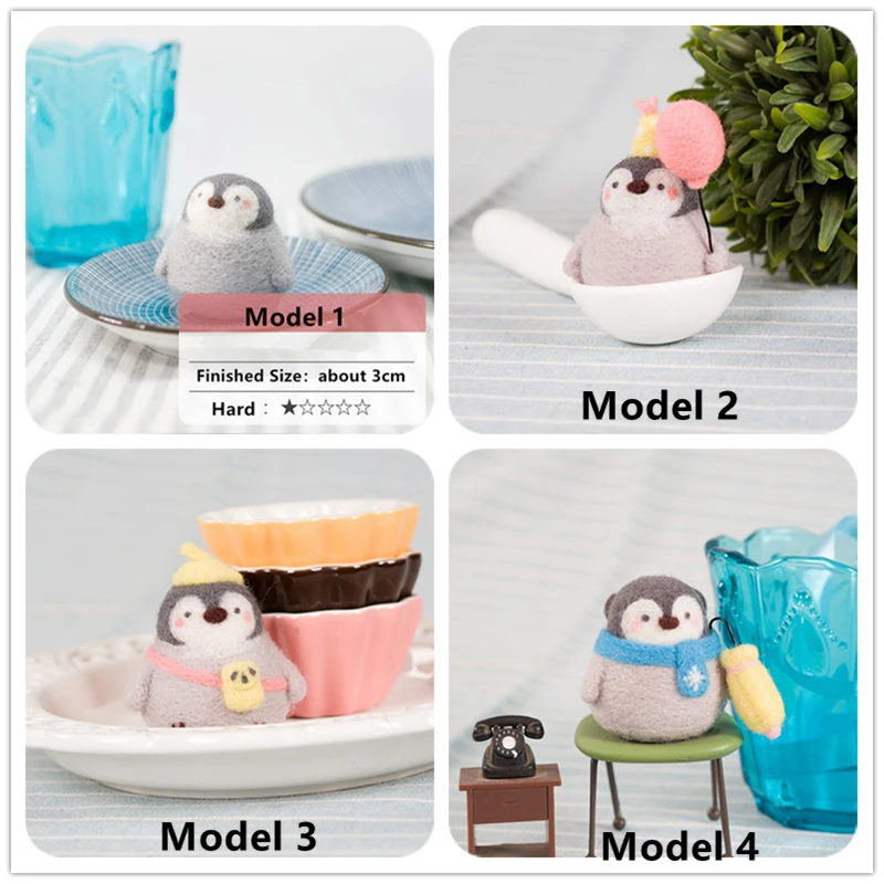 4 стиля пингвина игла для валяния наборы ручной работы шерсть войлок животных DIY