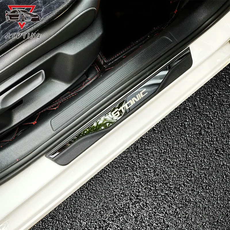 Автомобильные наклейки аксессуары для Kia Stonic порог полосы крышки пластины из
